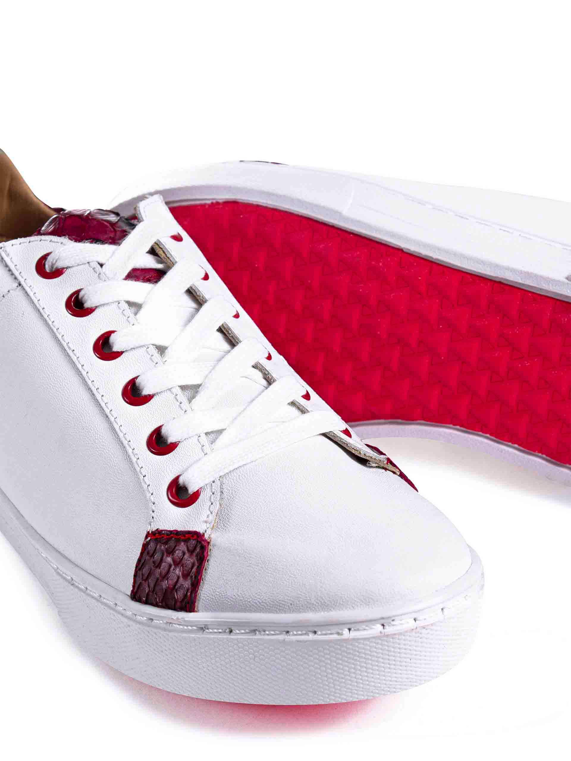 Tenis Hombre Sneakers Blancos det Snake Rojo