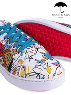 Tenis Unisex Sneakers Blancos Garabatos Det Artesanal