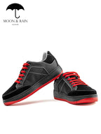 Tenis Sneakers Hombre Negros Liso Det Texturizado Gamuza - Tiendas Platino Tenis Hombre 25 MX