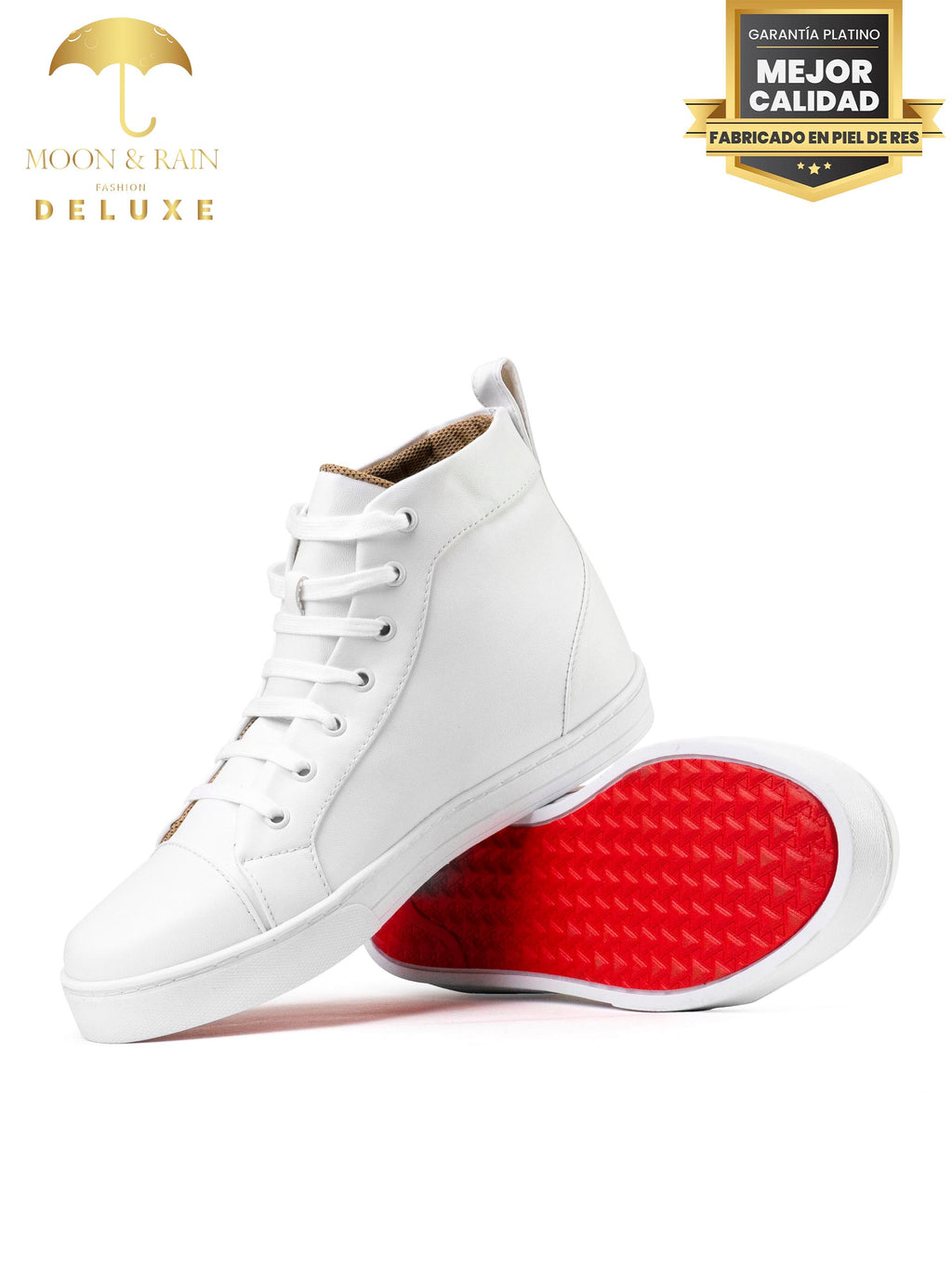 Tenis Hombre Estilo Botín Blancos