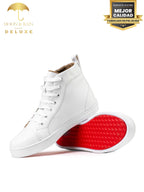 Tenis Hombre Estilo Botín Blancos