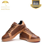 Tenis Hombre Sneakers Marrón detalles