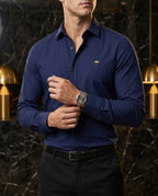 Camisa Hombre Azul Marino — Navy Flux | Moon & Rain