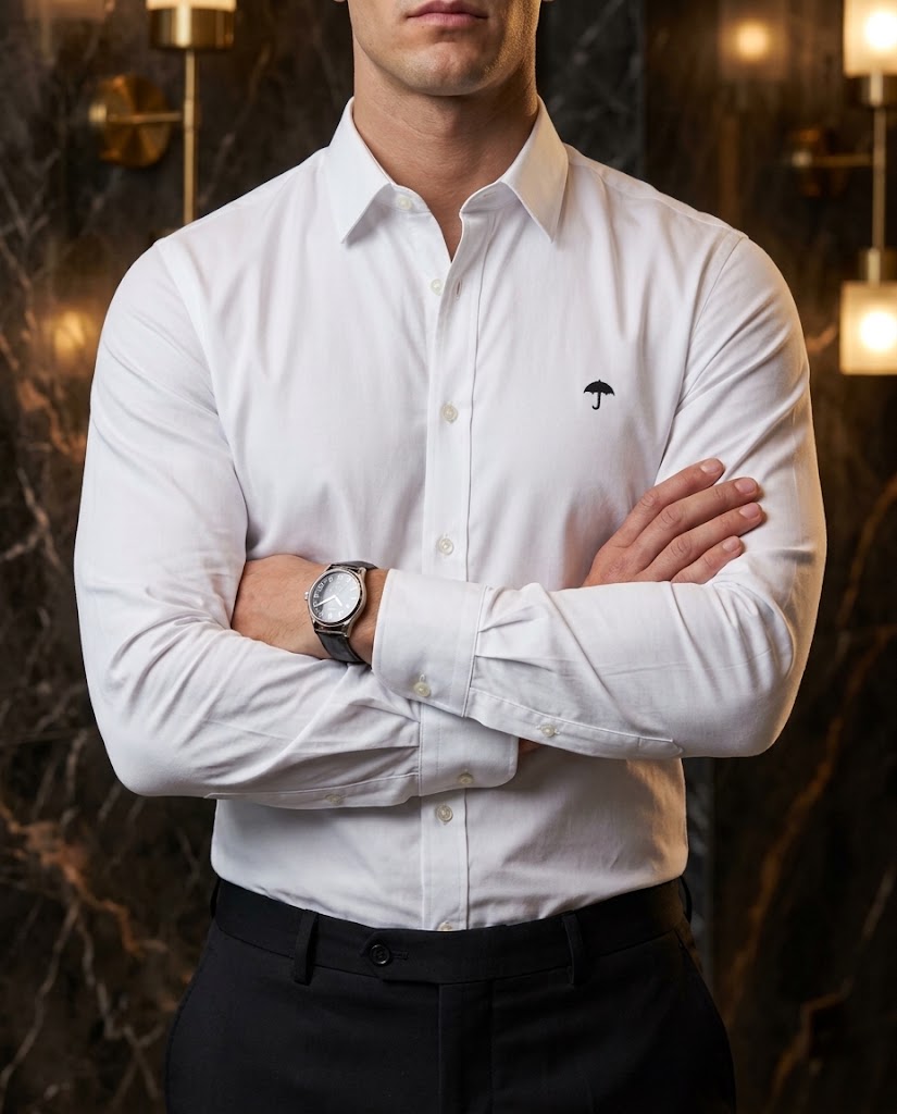 Camisa Hombre Blanco — Ivory Flux | Moon & Rain