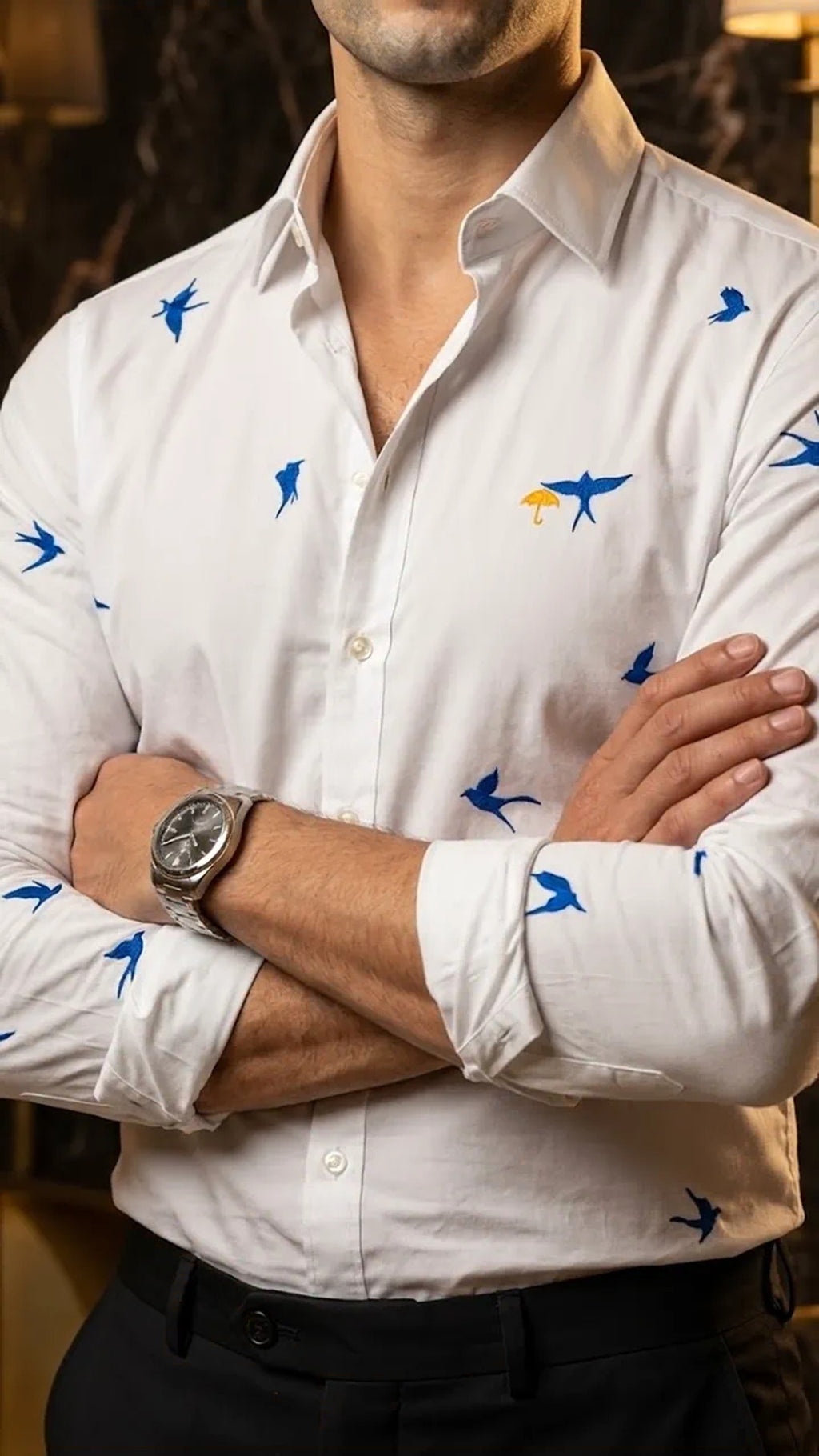 Camisa Hombre Casual Figuras Aves Marino - Coastal S · foto 1/3
