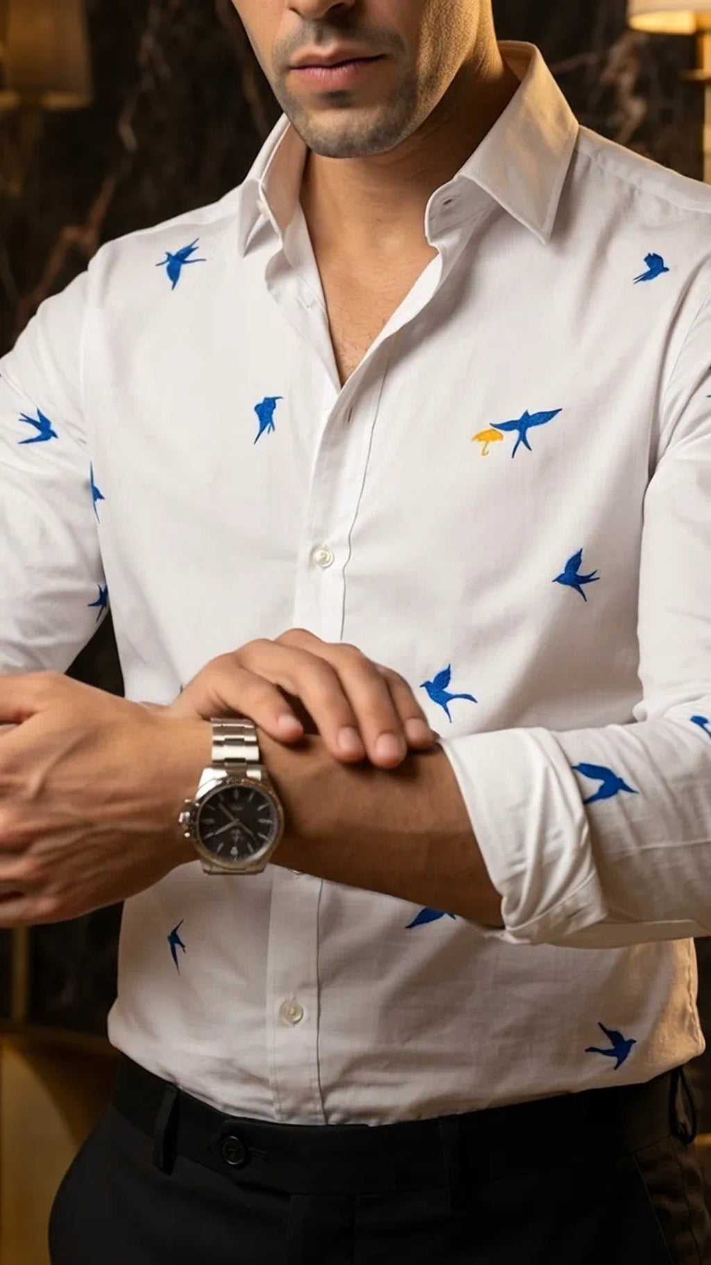 Camisa Hombre Casual Figuras Aves Marino - Coastal S · foto 3/3