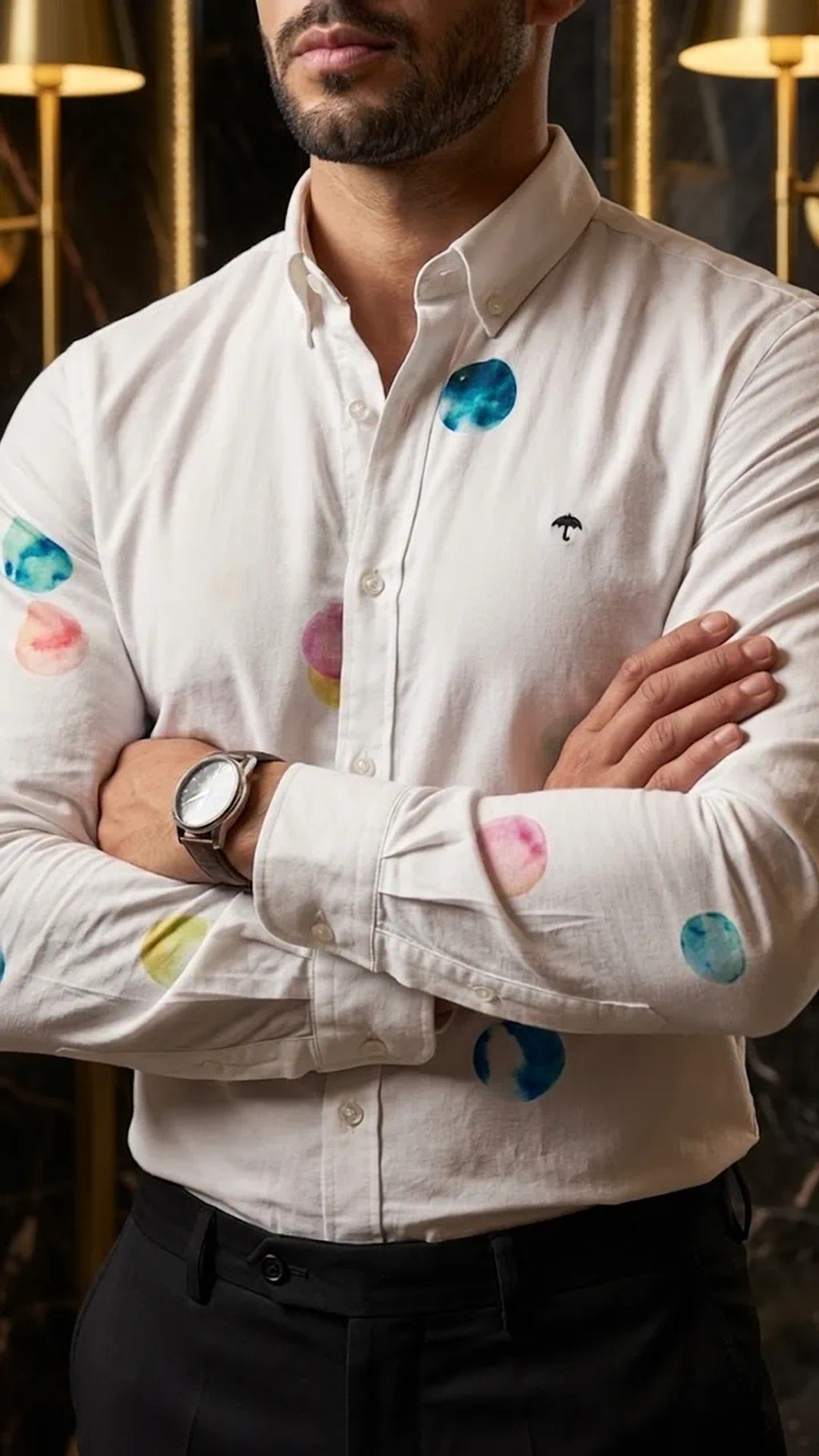 Camisa Hombre Casual Figuras Cosmic Voyager White |  · foto 1/3