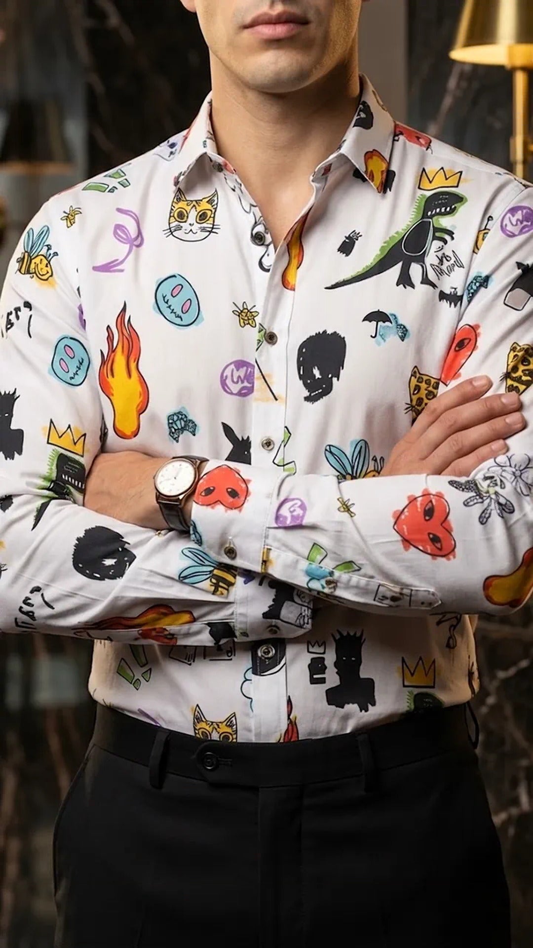 Camisa Hombre Casual Figuras Jurassic Fire - Creativ · foto 1/3
