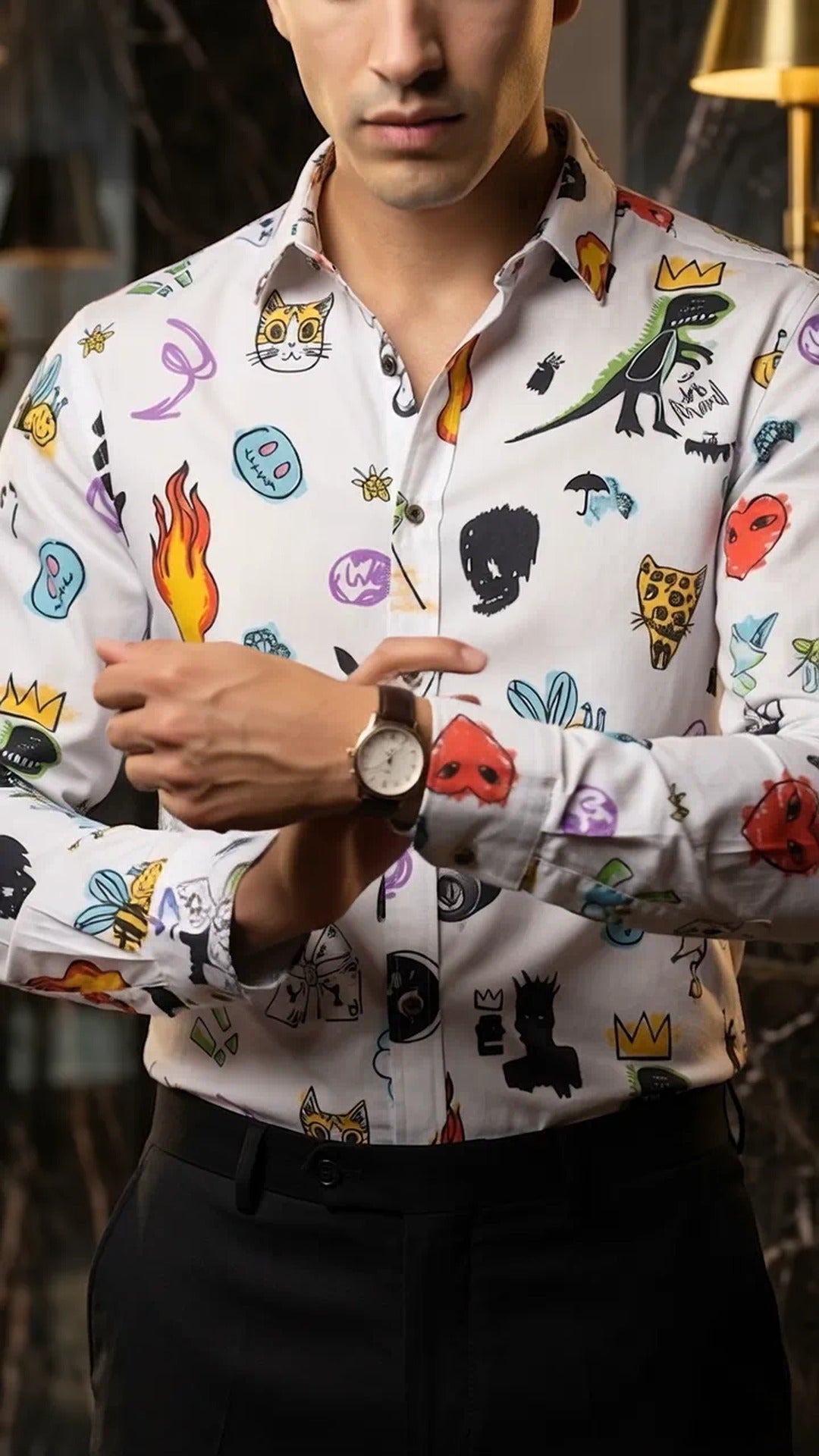 Camisa Hombre Casual Figuras Jurassic Fire - Creativ · foto 3/3