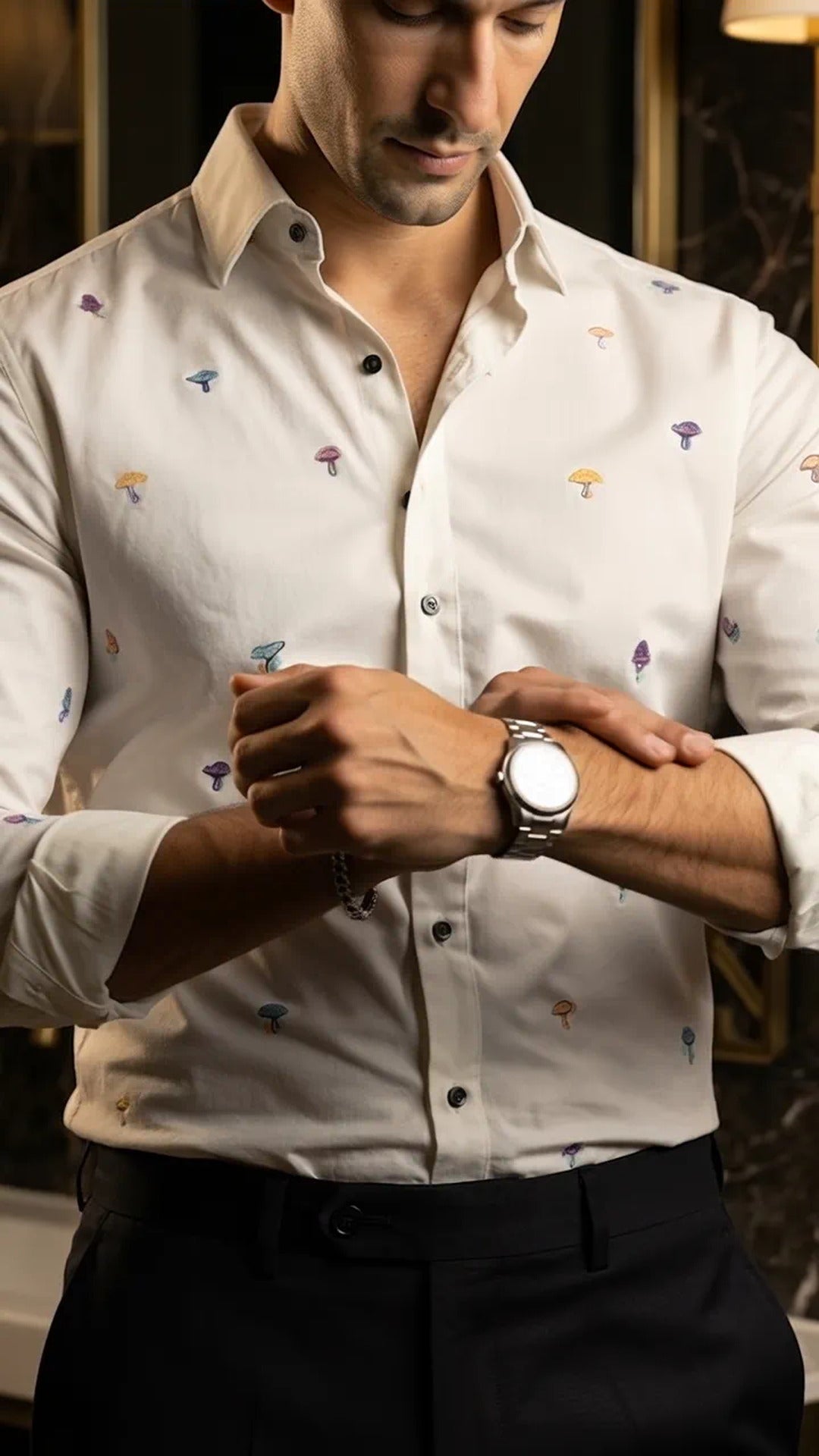 Camisa Hombre Casual Figuras Zenith Flora - Minimal  · foto 2/3