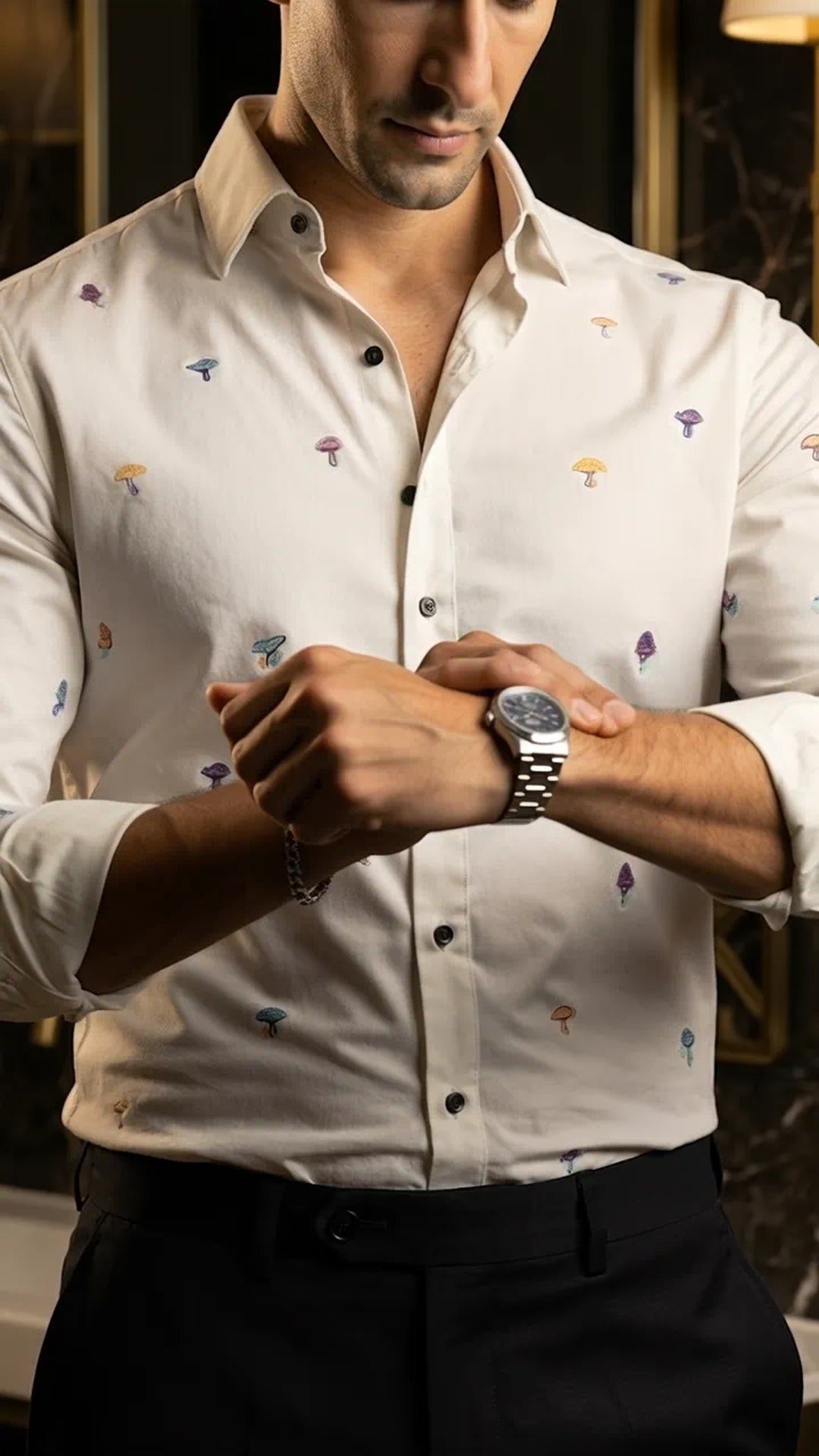 Camisa Hombre Casual Figuras Zenith Flora - Minimal  · foto 3/3
