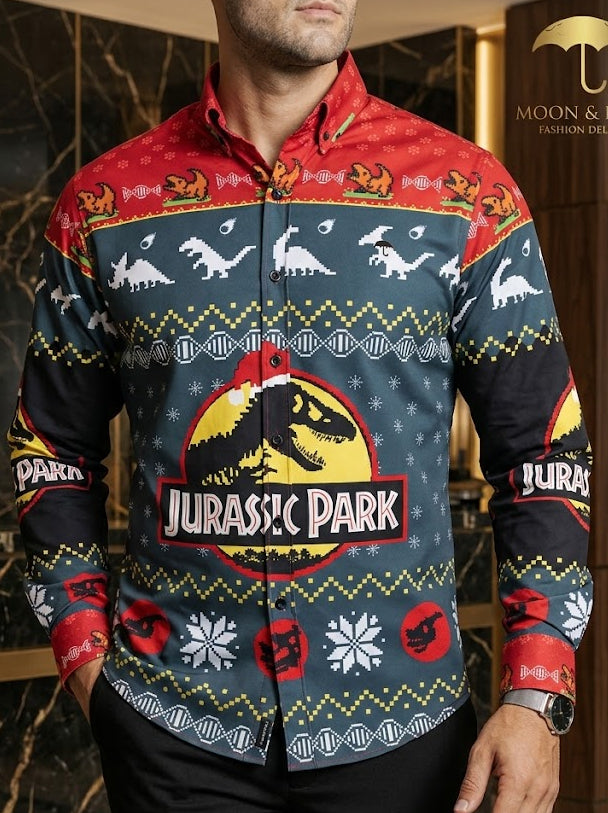 Camisa Hombre Casual Slim Fit Jurassic Park