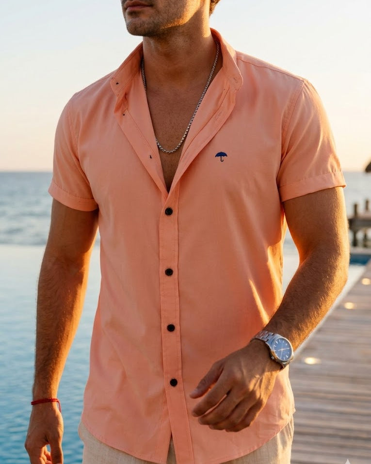 Camisa Hombre Casual Lisa Rosa Palo