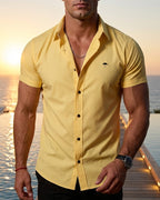 Camisa Hombre Casual Lisa Amarillo