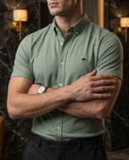 Camisa Hombre Verde — Pistachio Flux | Moon & Rain