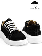 Tenis Sneakers Hombre Negros Lisos Gamuza - Tiendas Platino Tenis Hombre 25 MX