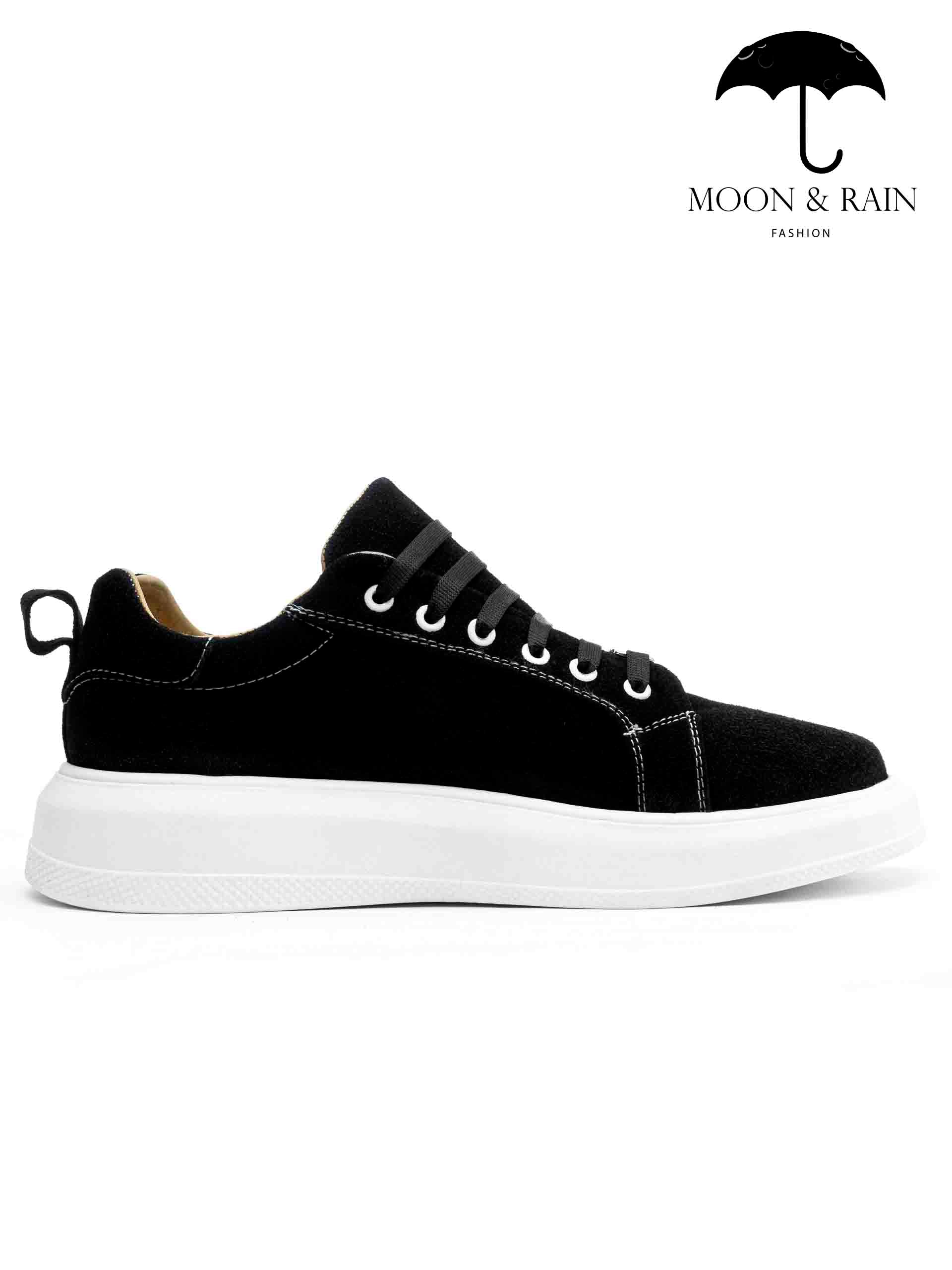 Tenis Sneakers Hombre Negros Lisos Gamuza - Tiendas Platino Tenis Hombre 25 MX