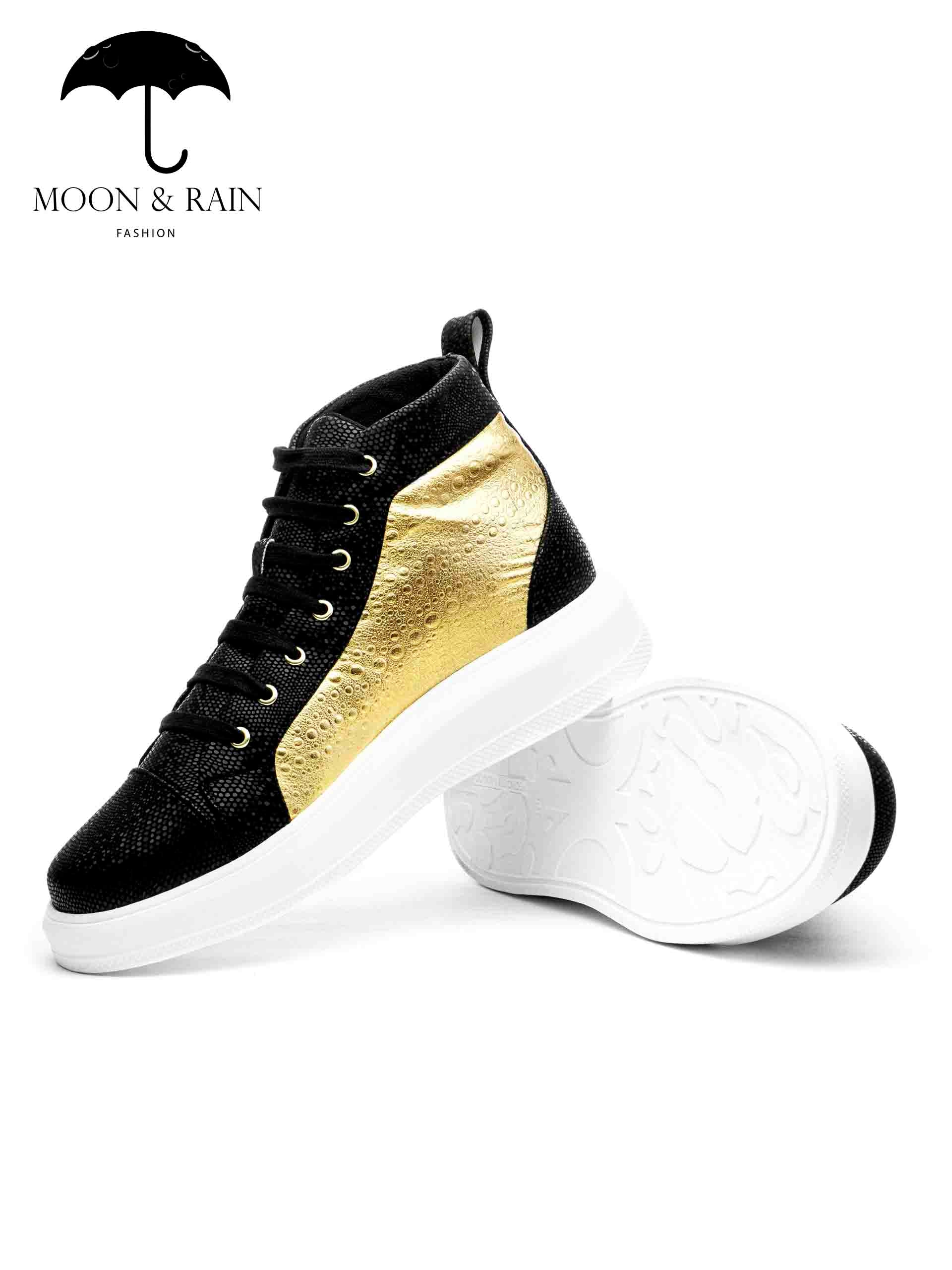 Tenis Bota Botín Hombre Dorado Coco Texturizado Negro - Tiendas Platino Tenis Hombre 25 MX