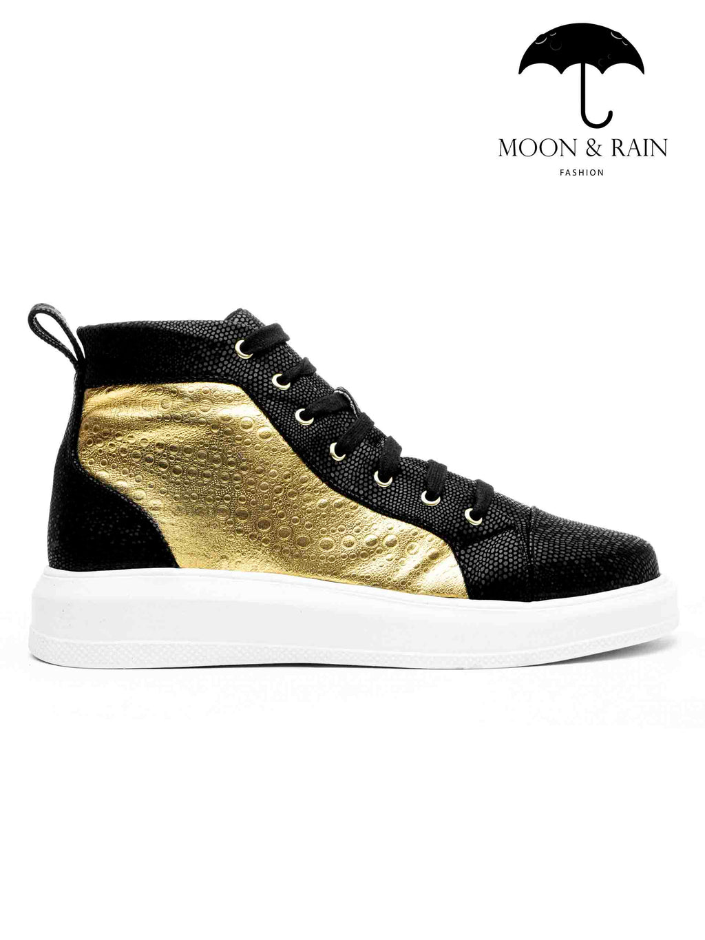 Tenis Bota Botín Hombre Dorado Coco Texturizado Negro - Tiendas Platino Tenis Hombre 25 MX