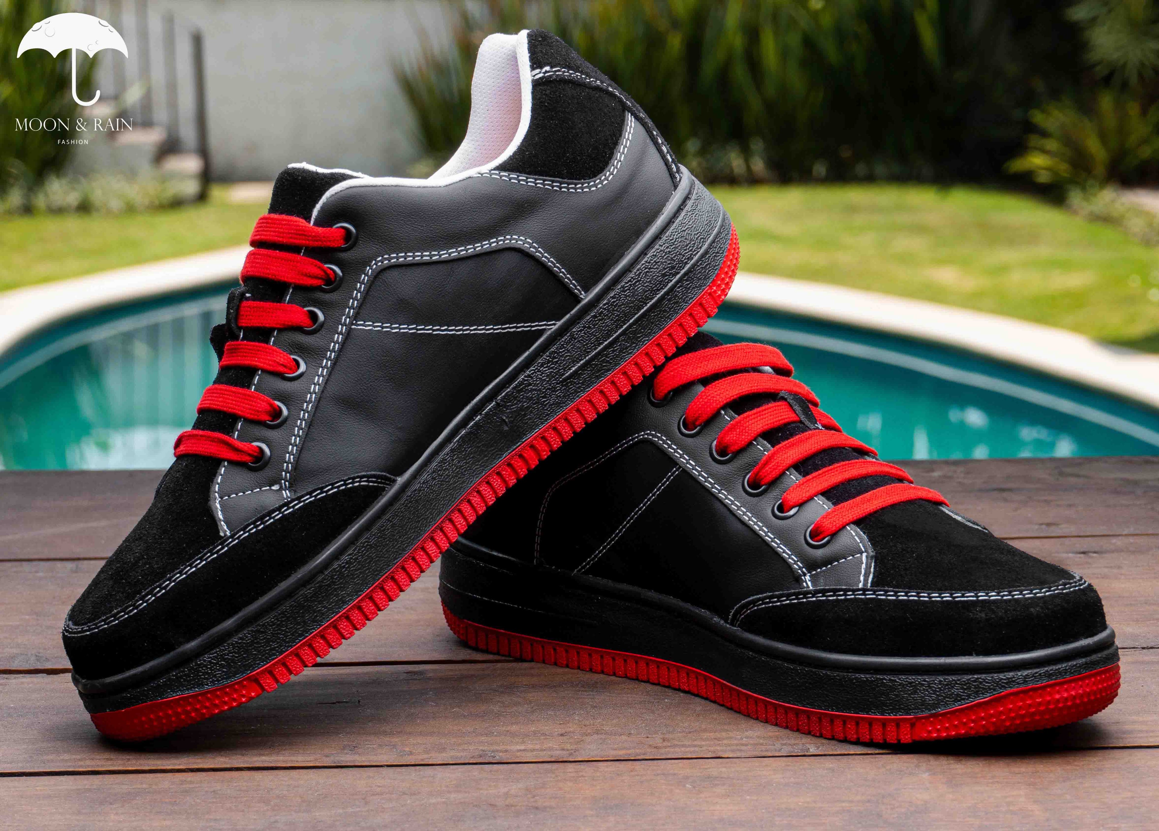 Tenis Sneakers Hombre Negros Liso Det Texturizado Gamuza - Tiendas Platino Tenis Hombre 25 MX