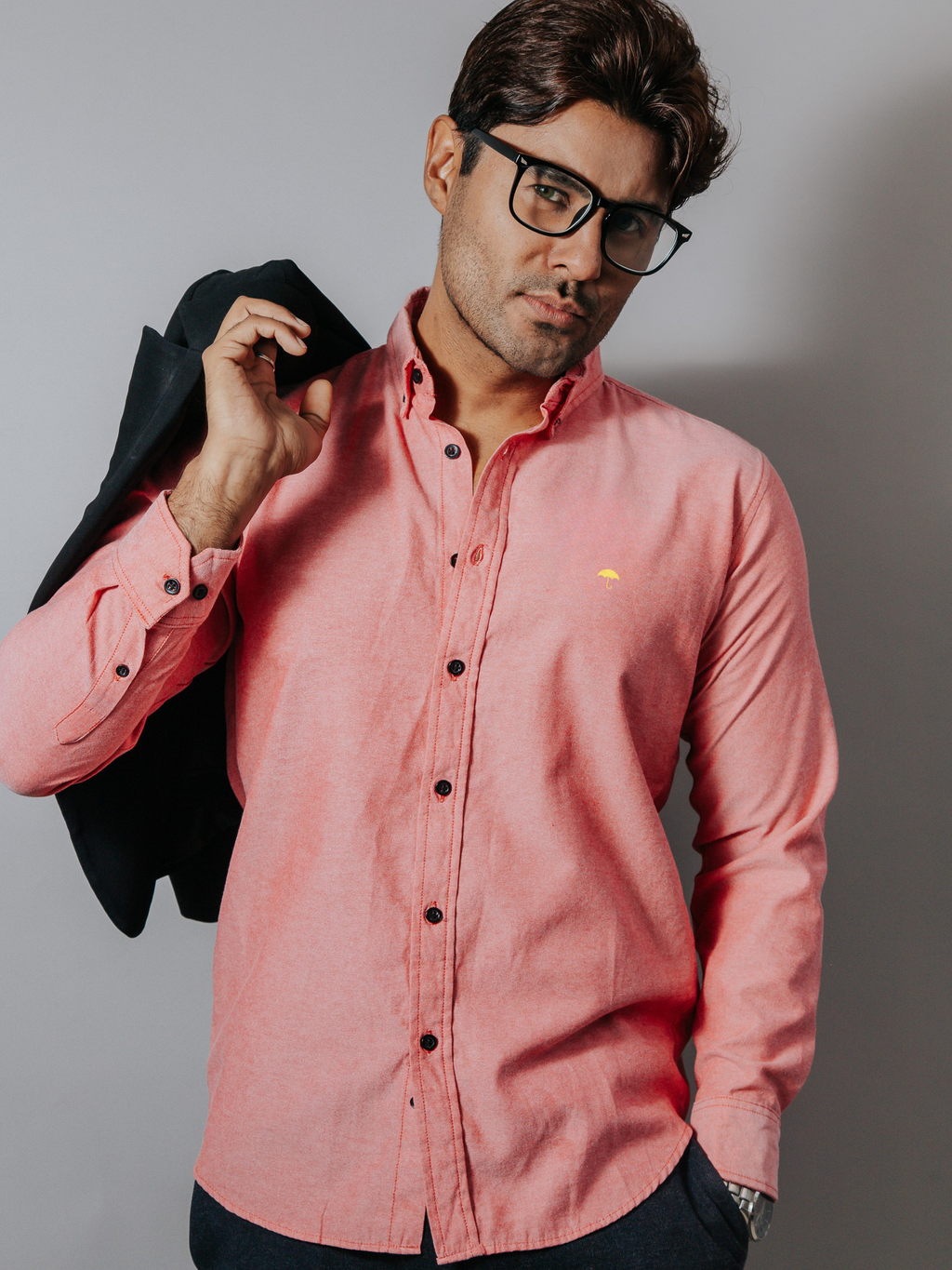 Camisa Hombre Casual Lisa Roja