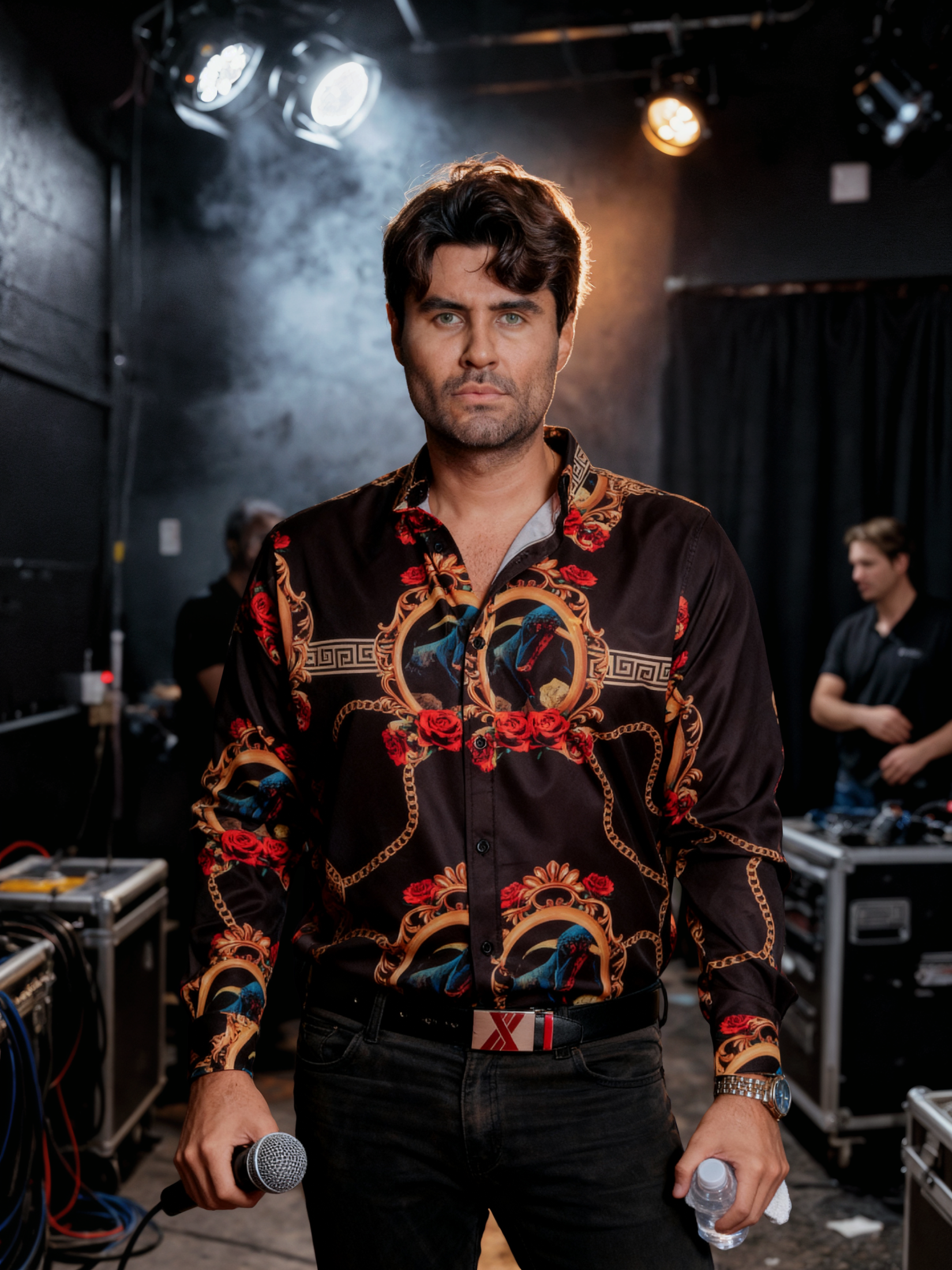 Camisa Hombre Casual Slim Fit Negro Toro Medallón