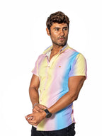 Camisa Hombre Casual Slim Fit Rayas Colores Pasteles