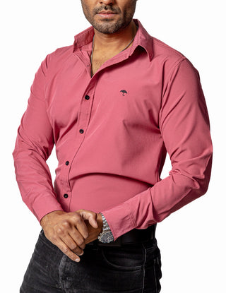 Camisa Casual Hombre Lisa Lila