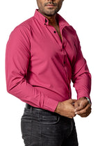 Casual Shirt Men Plain Pink Mexican