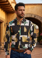 Camisa Hombre Negro Blanco — Paris Drift | Moon & Rain