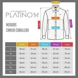 Camisa Casual Hombre, Cuadro Azul Marino, Blanco, Azul Cielo - Tiendas Platino Camisas Hombre 34 (S)