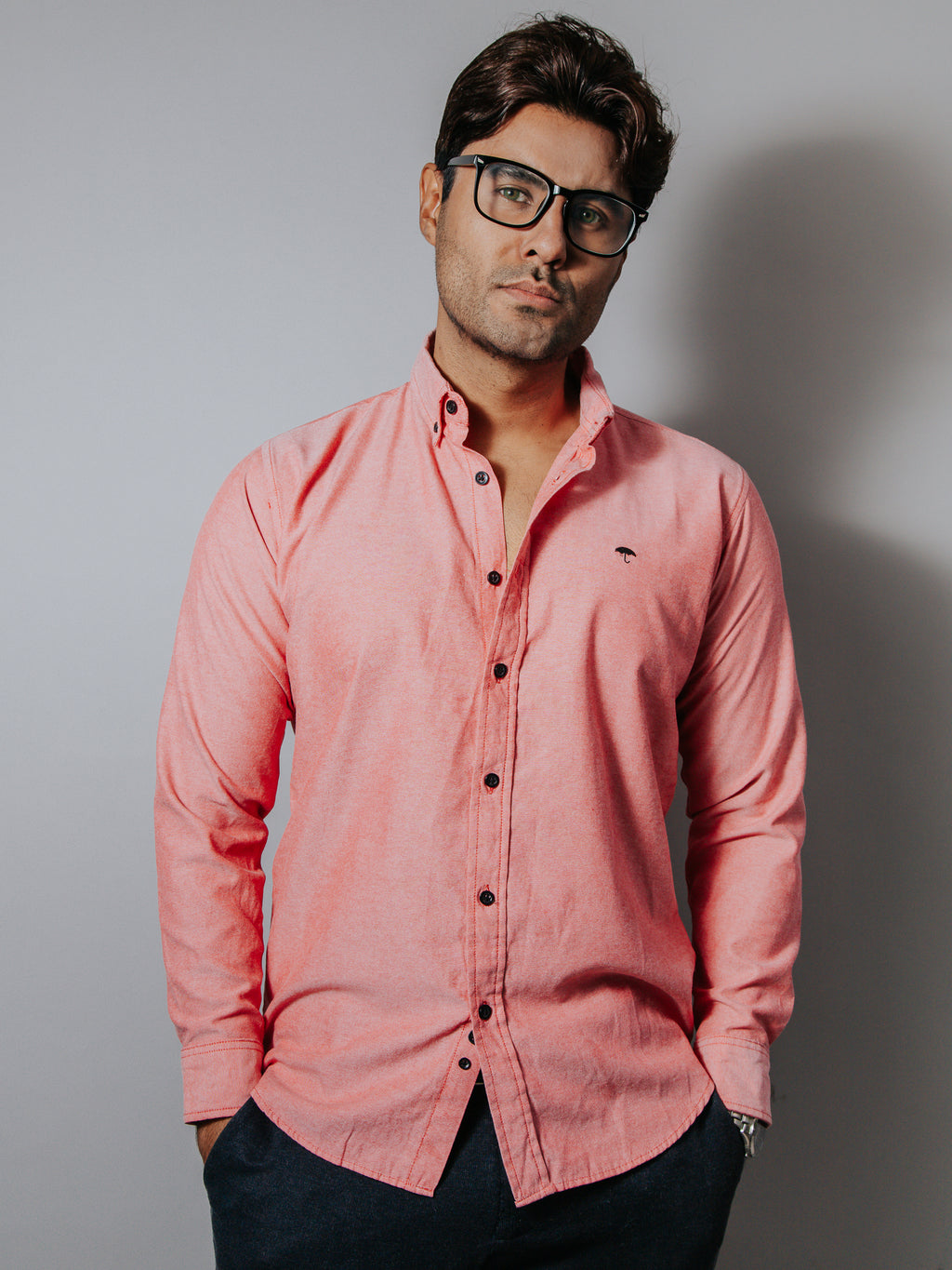 Camisa Hombre Casual Lisa Roja