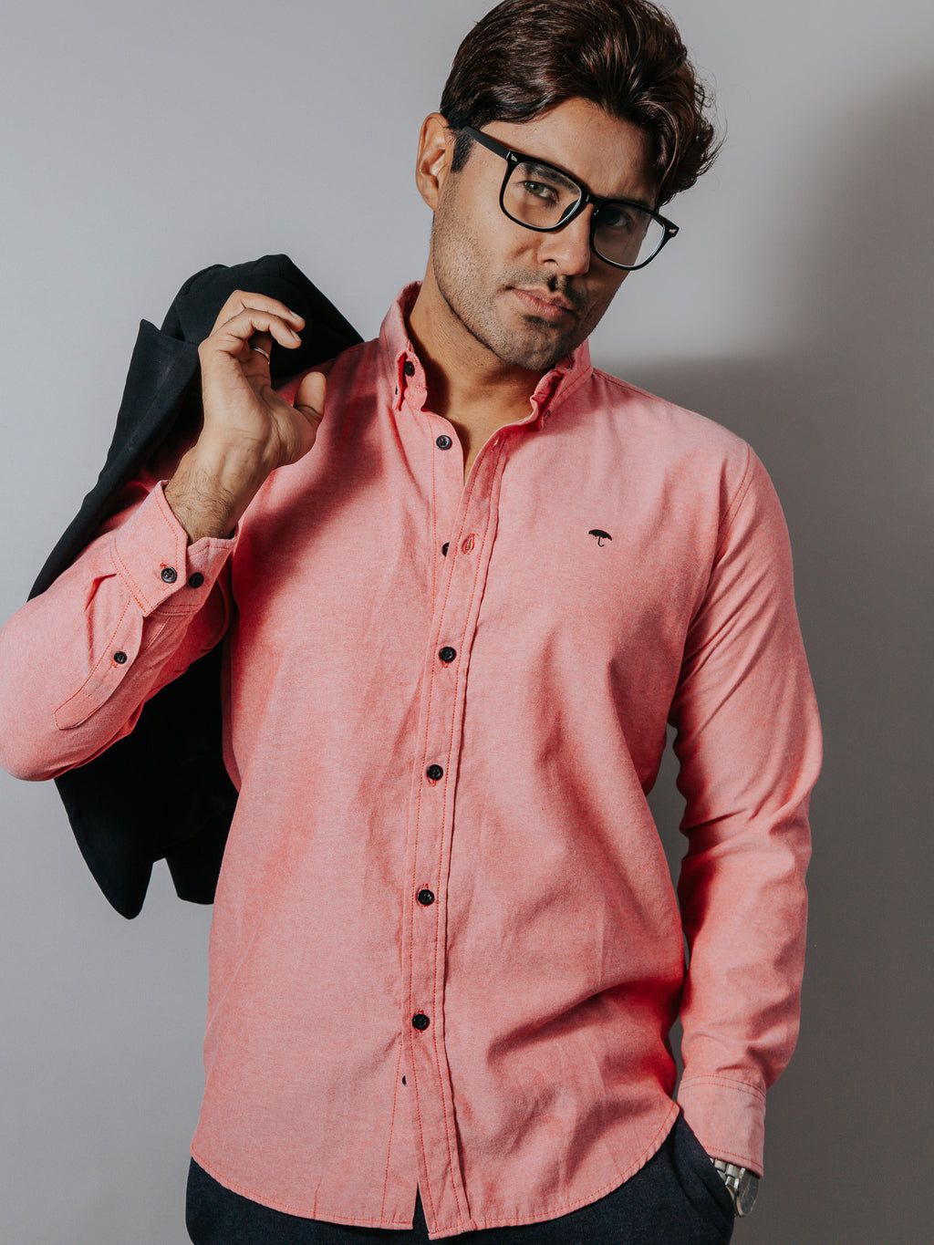 Camisa Hombre Casual Lisa Roja