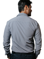 Camisa Hombre Casual Gris Claro Lisa