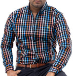 Camisa Hombre Casual Negra Cuadros Colores