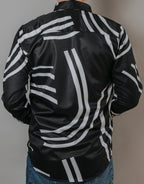 Camisa Hombre Casual Negra Círculos Blancos