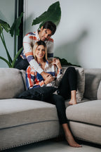 Camisa Casual Hombre Slim, Hueso Franjas Lila, Marron Y Rojo - Tiendas Platino Camisas Hombre 34 (S)