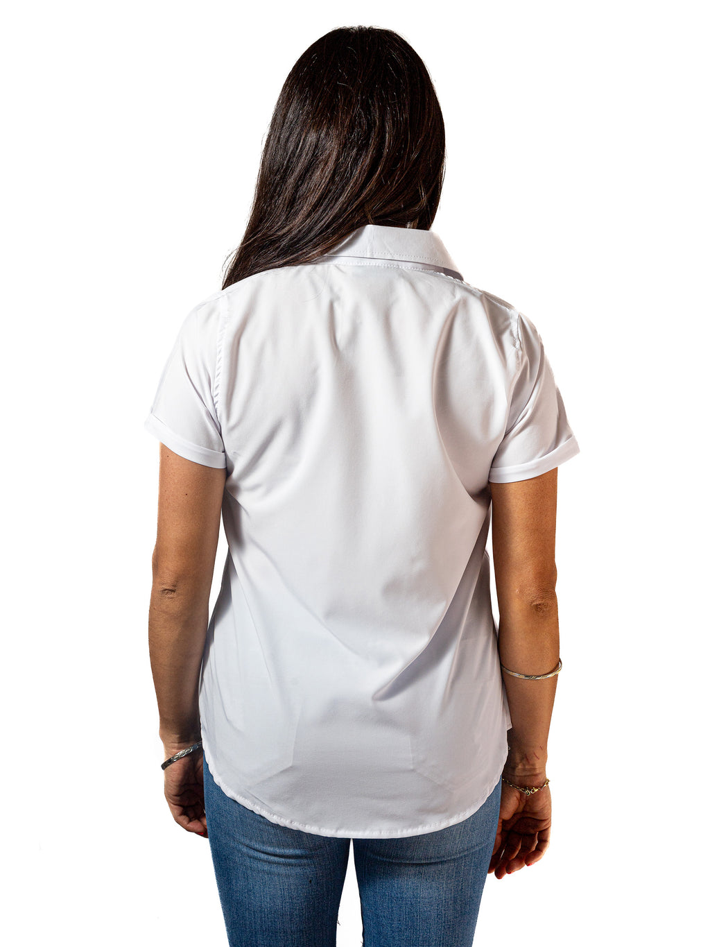 Camisa Mujer Manga Corta Blanca Lisa - 6 - 7 (S)-Tiendas Platino
