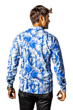 Camisa Hombre Estatua Renacentista Azul Regular Fit - 34 (S)-Tiendas Platino
