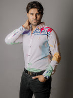 Camisa Hombre Casual Detalle Grecorromano Multicolor