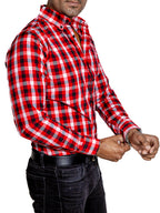 Camisa Hombre Casual Cuadros Rojos, Negros, Blancos - 34 (S)-Tiendas Platino