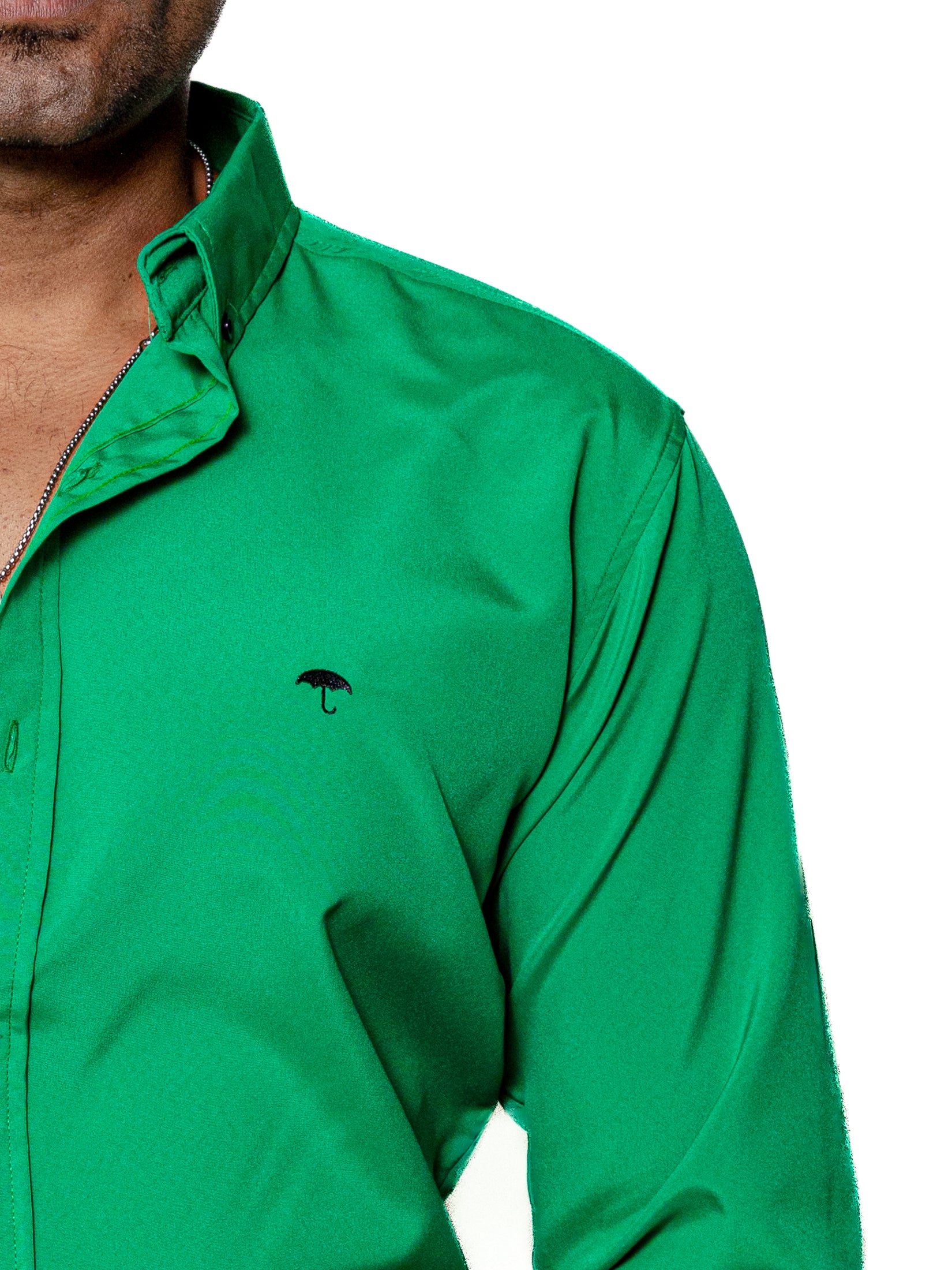 Camisa Hombre Casual Verde Lisa - 34 (S)-Tiendas Platino