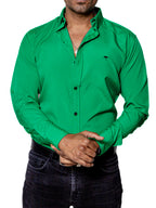 Camisa Hombre Casual Verde Lisa - 34 (S)-Tiendas Platino