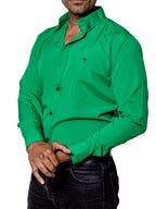 Camisa Hombre Casual Verde Lisa - 34 (S)-Tiendas Platino