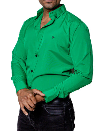 Camisa Hombre Casual Verde Lisa