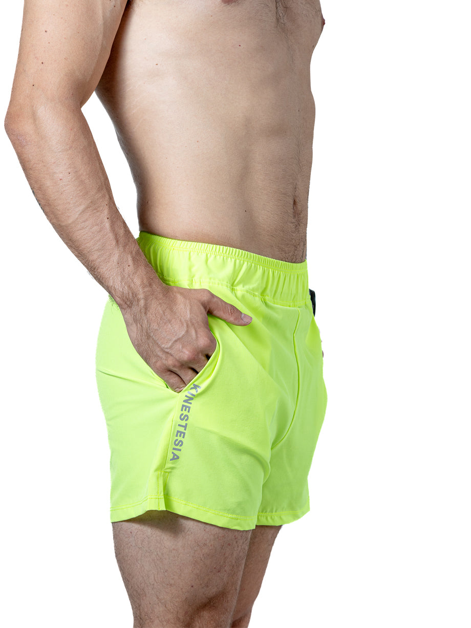 Short Deportivo Para Hombre Indoor Amarillo Neon - Tiendas Platino Short Deportivo Hombre 32 (XS)