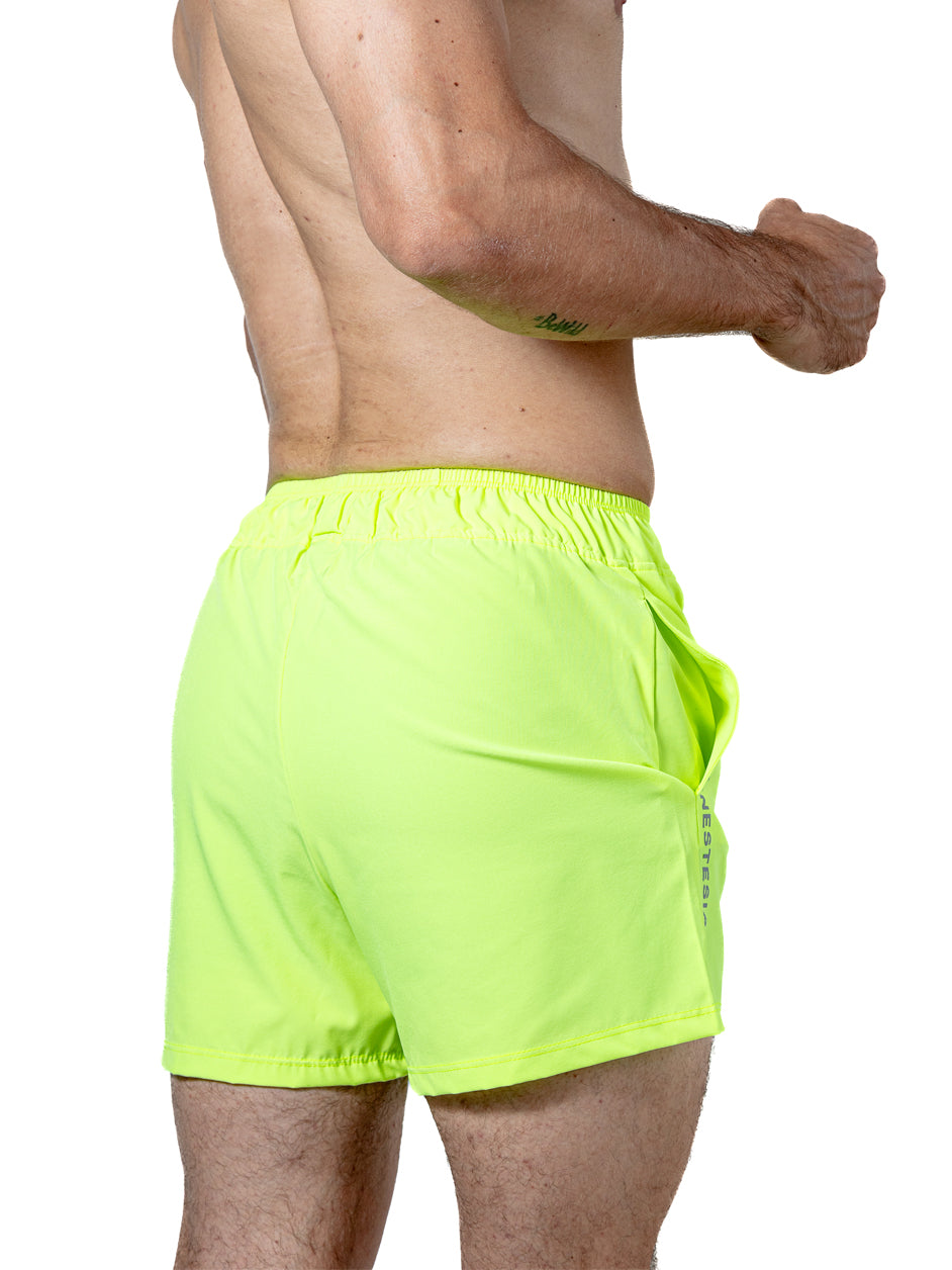 Short Deportivo Para Hombre Indoor Amarillo Neon - Tiendas Platino Short Deportivo Hombre 32 (XS)