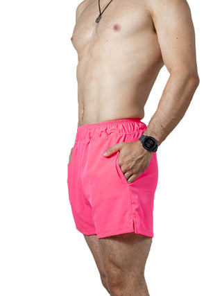 Short Deportivo Para Hombre Indoor Rosa Neon