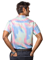 Men's Casual Short-Sleeved Shirt in Faded Pastel Colors