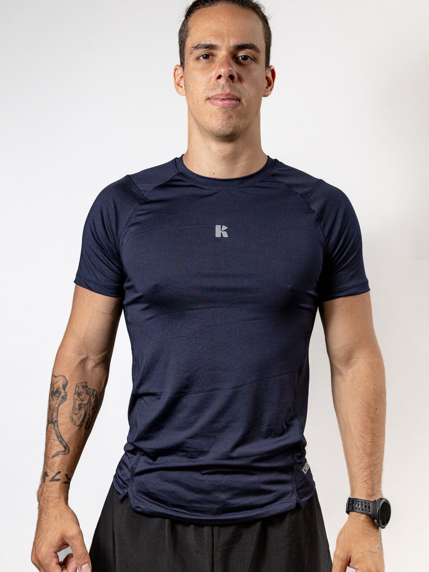 Playera Manga Corta Azul Marino Para Hombre Basic Kinestesia - S-Tiendas Platino